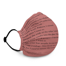 Load image into Gallery viewer, Premium Face Mask: Donnique Williams Rest in Peonies Poem Only
